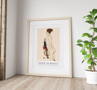 Egon Schiele - Standing Nude woman with a Patterned Robe 1917