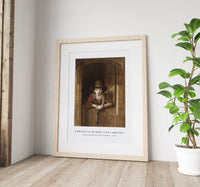 Cornelis ploos van amstel - Jongen leunend over een onderdeur-1821