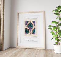 E.A.Seguy - Grape pattern Art Nouveau pochoir print in oriental style