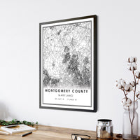 
              Montgomery County, Maryland Modern Map Print
            