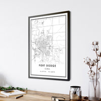 Fort Dodge, Iowa Modern Map Print 