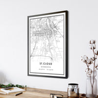 St. Cloud, Minnesota Modern City Map Print