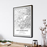 
              Lake Minnesonka, Minnesota Modern Map Print 
            
