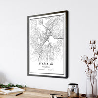 
              Jyvaskyla, Finland Modern Style Map Print 
            