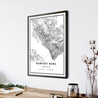 
              Newport News, Virginia Modern Map Print 
            