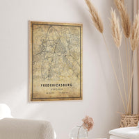 Fredericksburg Virginia Vintage Style Map Print