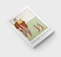 Edward Penfield - Man reading a book with Hares 1895