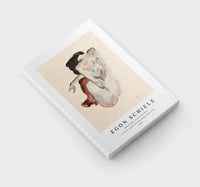 Egon Schiele - Naked lady. Crouching Nude in Shoes and Black Stockings, Back View 1912