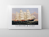 Currier & Ives - Clipper Ship Three Brothers, the largest sailing ship in the world