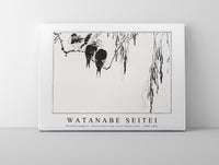 Watanabe Seitei - Perched magpies. Illustration from Seitei Kacho Gafu 1890-1891