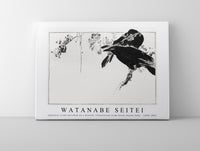 Watanabe Seitei - Japanese crows perched on a branch. Illustration from Seitei Kacho Gafu 1890-1891