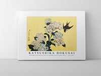 Katsushika Hokusai - Hydrangea and Swallow, from an untitled series of large flowers 1833-1834