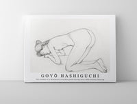 Goyo Hashiguchi - Two studies of a downward crouching nude during early 20th century drawing
