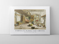 Cornelis ploos van amstel - Interieur met vrouw bij wieg-1760