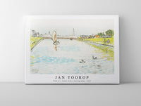 Jan Toorop - View of a Canal with a Sailing Ship (1907)