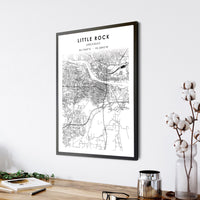 
              Little Rock, Arkansas Scandinavian Map Print 
            