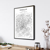 
              Knoxville, Tennessee Scandinavian Map Print 
            