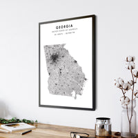 
              Georgia, United States Scandinavian Style Map Print 
            