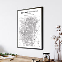 Colorado Springs, Colorado Scandinavian Map Print 