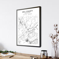 
              Bell County, Kentucky Scandinavian Map Print 
            