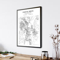 Castle Rock, Colorado Scandinavian Map Print 