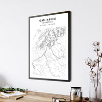 
              Gatlinburg, Tennessee Scandinavian Map Print 
            