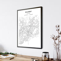 
              Galway, Ireland Scandinavian Style Map Print 
            