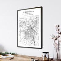 
              Alexandria, Louisiana Scandinavian Map Print 
            