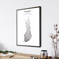 
              Finland Scandinavian Style Map Print 
            