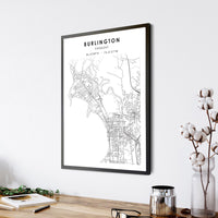 
              Burlington, Vermont Scandinavian Map Print 
            