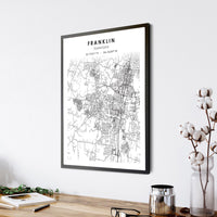 
              Franklin, Tennessee Scandinavian Map Print 
            