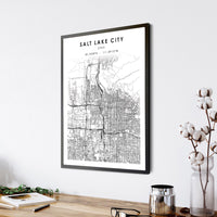 
              Salt Lake City, Utah Scandinavian Map Print 
            