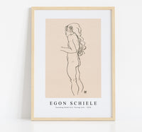 Egon Schiele - Standing Nude Girl, Facing Left 1918