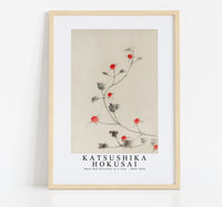 Katsushika Hokusai - Small Red Blossoms on a Vine 1830-1850