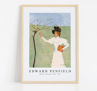 Edward Penfield - Woman reaching for birds 1894