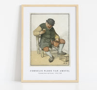 Cornelis ploos van amstel - Zittende boer met kruik-1763-1768