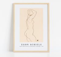 Egon Schiele - Naked woman backview. Standing Nude, Facing Right 1918