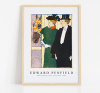 Edward Penfield - Woman holding a horse racing ticket 1895