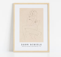Egon Schiele - Naked man and woman. Couple Embracing 1911