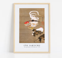 Ito Jakuchu - Hen and Rooster with Grapevine (1792)