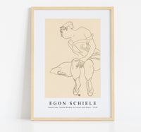 Egon Schiele - Naked lady. Seated Woman in Corset and Boots 1918