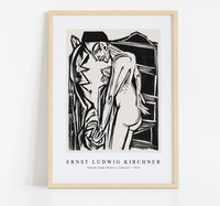 Ernst Ludwig Kirchner - Female Nude Before a Cabinet 1916