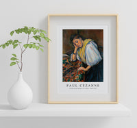 Paul Cezanne - Young Italian Woman at a Table 1895-1900