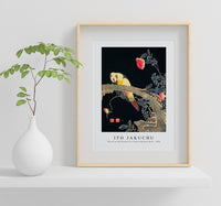 Ito Jakuchu - Parrot on the Branch of a Flowering Rose Bush (ca. 1900)