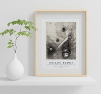 Odilon Redon - On Backdrop of Our Nights God with His Knowing Finger Traces a Multiform Implacable Nightmare 1890