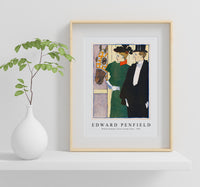 Edward Penfield - Woman holding a horse racing ticket 1895