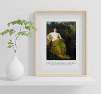 abbott handerson thayer - Seated Nude Woman. Half Draped Figure-1885