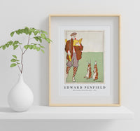 Edward Penfield - Man reading a book with Hares 1895