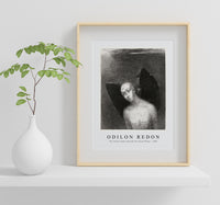 Odilon Redon - The Fallen Angel Spreads His Black Wings 1886