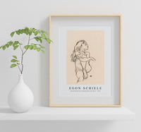 Egon Schiele - Seated Nude Girl Clasping Her Left Knee 1918